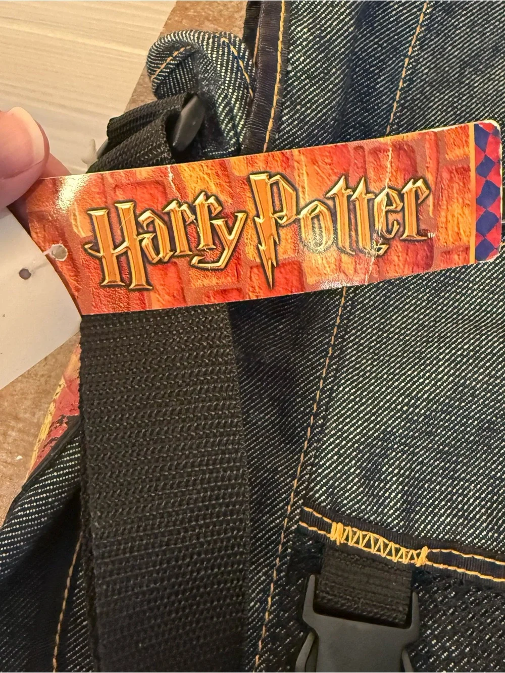 Vintage 2001 Harry Potter Blue Denim School Messenger Laptop Bag NWT
